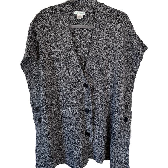 Ulla Popken Womens Sz 20-26 Cardigan Sweater Gray Short Sleeve Oversized Cozy - Picture 1 of 9